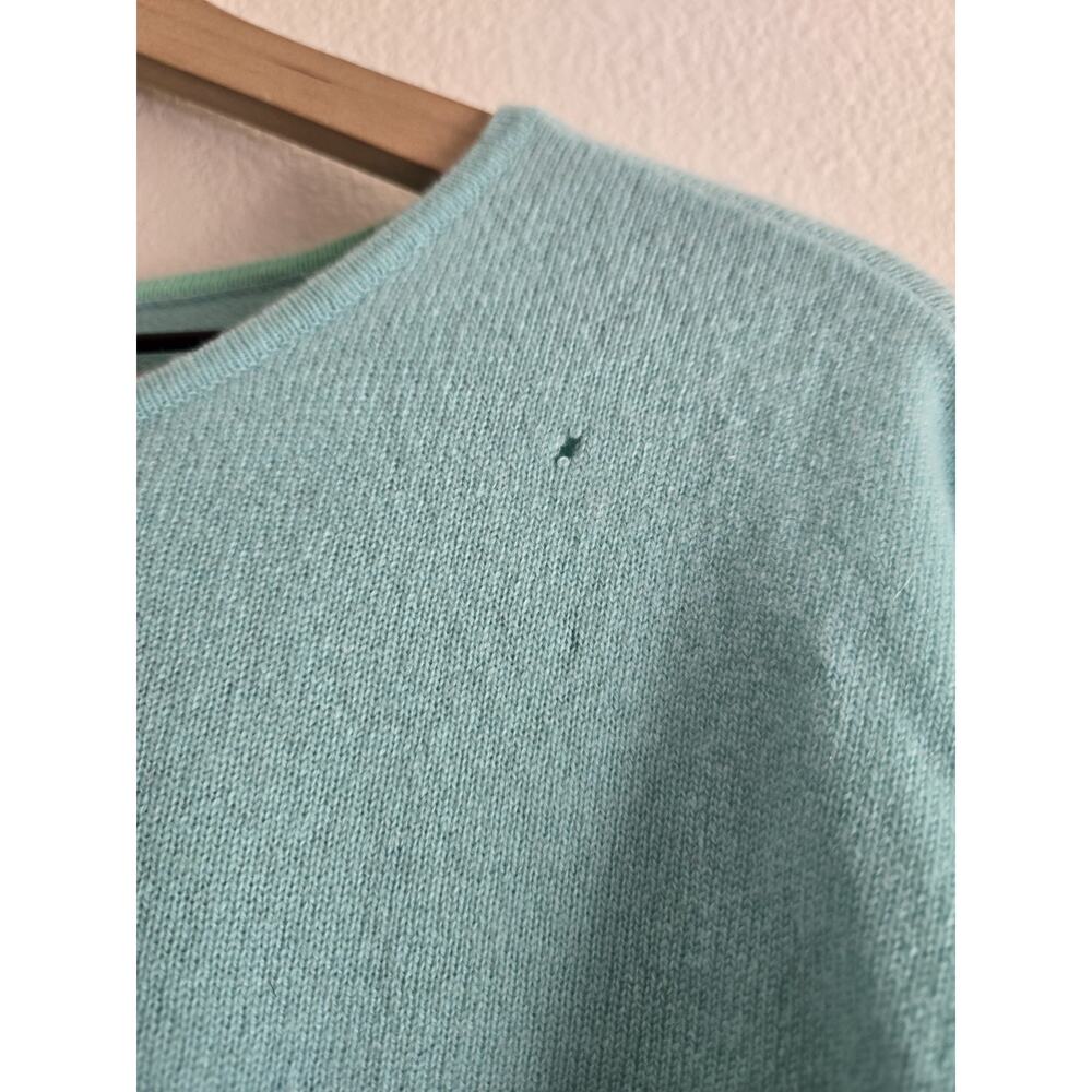 Lilly Pulitzer Fairfax Cashmere Blue Green Fringe Sweater Small Coastal Luxury - Picture 10 of 10